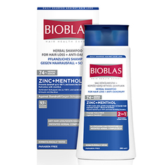 Bioblas, Шампунь от перхоти Zinc + Menthol, 360 мл