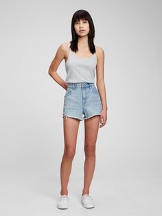 Шорты джинсовые с высокой посадкой GAP