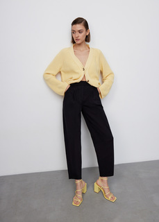 Брюки - бананы из плотного хлопка NICEONE [Черный, M]