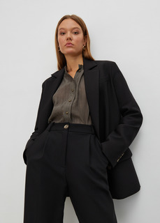 Жакет двубортный удлиненный (Размер: XS, Цвет: Черный) Niceone