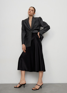 Юбка - миди асимметричная NICEONE [Черный, L]