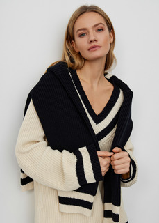 Джемпер с V-ым вырезом NICEONE [Сливочный, M]