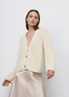 Кардиган укороченный из хлопка NICEONE [Сливочный, One size]