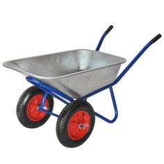 Тачка строительная двухколес 250кг, 110л синяя 3,25 D20 мм МИ Мастер Инструмент