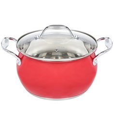 Кастрюля нержавеющая сталь, 3.6 л, с крышкой, Daniks, Валетта, QS-2-20/GS-01616-20CA