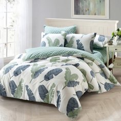 Постельное белье евростандарт, простыня 230х250 см, 2 наволочки 70х70 см, 2 наволочки 50х70 см, пододеяльник 200х220 см, Karteks, сатин, КВ430