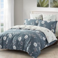 Постельное белье евростандарт, простыня 230х250 см, 2 наволочки 70х70 см, 2 наволочки 50х70 см, пододеяльник 200х220 см, Karteks, сатин, КВ481