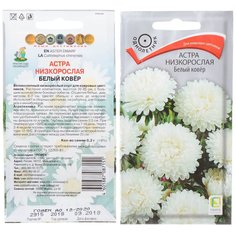 Семена Цветы, Астра, Белый ковер, 0.2 г, цветная упаковка, Поиск