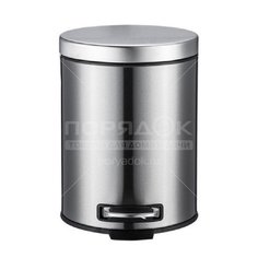 Контейнер для мусора нержавеющая сталь, 5 л, круглый, педаль, Катунь, КТ-88-5С-БД