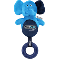 Игрушка для собак Joyser Puppy Слоник с резиновым кольцом и пищалкой S/M голубой 21 см