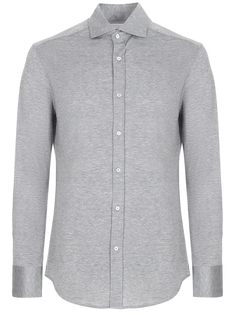 Рубашка из шелка и хлопка Slim Fit Brunello Cucinelli