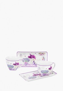 Сервиз чайный Elan Gallery 250 мл с блюдцами для десерта 20,5х10,5х2 см Лаванда