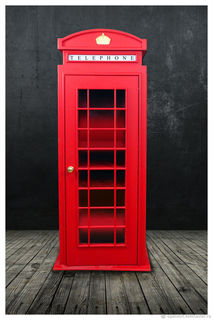 Шкаф телефонная будка в английском стиле (starbarrel) красный