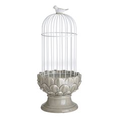 Фонарь-клетка bird (to4rooms) белый 38 см.