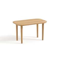 Маленький низкий столик из дуба crueso 36*66 (laredoute) бежевый 66x36x37 см.