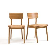 Комплект из 2-х стульев из массива дуба и плетения pipo (laredoute) бежевый 45x77x54 см.