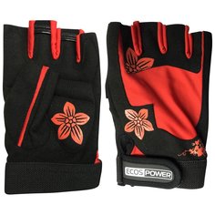 Перчатки для фитнеса 5106-RM, цвет: черный+красный, размер: М Ecos