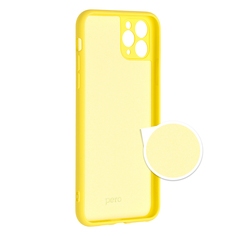 Чехол клип-кейс PERO LIQUID SILICONE для Apple iPhone 13 Pro желтый ПЕРО