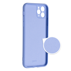 Чехол клип-кейс PERO LIQUID SILICONE для Apple iPhone 13 Pro голубой ПЕРО
