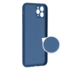Чехол клип-кейс PERO LIQUID SILICONE для Apple iPhone 13 Pro синий ПЕРО