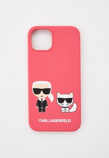 Чехол для iPhone Karl Lagerfeld 13, Liquid silicone Karl & Choupette Fushia