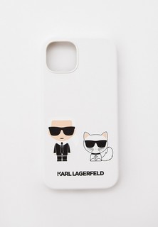 Чехол для iPhone Karl Lagerfeld 13, Liquid silicone Karl & Choupette White