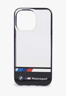 Чехол для iPhone BMW 13 Pro, Motorsport PC/TPU Tricolor Stripe Hard Transp/Black