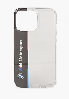 Чехол для iPhone BMW 13 Pro, Motorsport PC/TPU Tricolor Vertical Hard Transp/Black