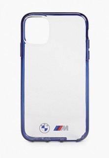 Чехол для iPhone BMW 11, M-Collection PC/TPU Transparent Hard/metal effect Blue edges