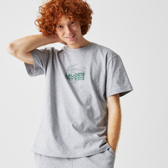 Мужская хлопковая футболка Lacoste с круглым вырезом