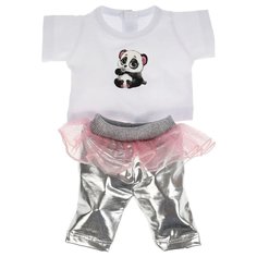 Одежда для куклы Карапуз, 40-42 см, костюм с юбкой, панда, текстиль, 2 шт, OTF-2104SS-RU