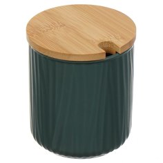 Банка для сыпучих продуктов, керамика, 8х8х8.5 см, с крышкой, Y4-5040, изумрудная