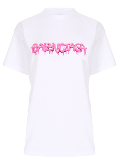 Футболка хлопковая с принтом Balenciaga