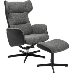 Кресло вращающееся + пуф ohio (kare) серый 71x106x106 см.