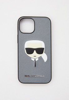 Чехол для iPhone Karl Lagerfeld 13 mini, PU Saffiano Karls Head Silver