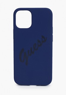 Чехол для iPhone Guess 12 mini (5.4), Liquid silicone Script logo Dark blue