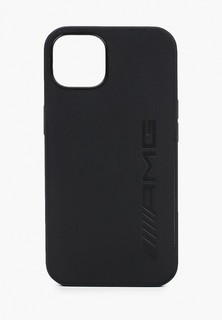 Чехол для iPhone Mercedes-Benz Чехол AMG для iPhone 13 Genuine leather Big logo Hard Black