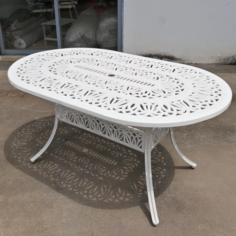 Белый овальный стол из литого алюминия Florence 6 Кит маркет
