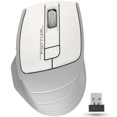 Мышь A4Tech Fstyler FG30S белый/серый silent беспроводная USB (6but)