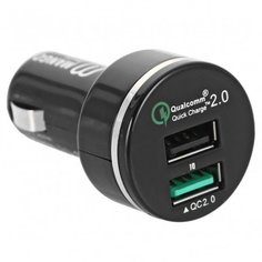 Автомобильное зарядное устройство Mango Device Quick Charge 2.0 (black, 2 USB car charger)