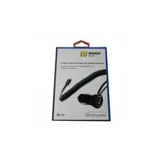 Автомобильное зарядное устройство Mango Device (black, 2.1A с витым кабелем lightning, длина 1,5 м)
