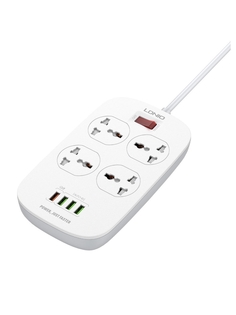 Сетевой фильтр Ldnio SC4407Q 2м, 4 розетки, 4xUSB (LD_B4435) White