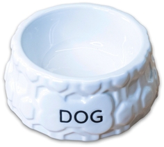 КерамикАрт миска керамическая для собак 200 мл, DOG белая