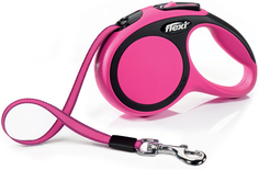 Рулетка для собак FLEXI "NEW COMFORT" S ремень 5 м 15 кг розовый