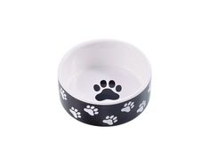 КерамикАрт миска керамическая для собак 420 мл черная с лапками