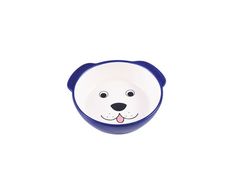 КерамикАрт миска керамическая для собак 180 мл Мордочка собаки синяя