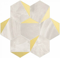 Мозаика VALLELUNGA Nolita Esagona Triangoli Oro Lusso 30x28
