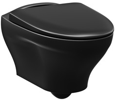 Подвесной безободковый унитаз с сиденьем микролифт черный матовый Gustavsberg Estetic C+ GB1183300S5030