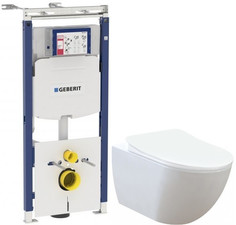 Комплект подвесной унитаз Creavit Free FE320-11CB00E-0000 + KC0903.02.0000E + система инсталляции Geberit 111.362.00.5