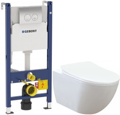 Комплект подвесной унитаз Creavit Free FE322-11CB00E-0000 + KC0903.02.0000E + система инсталляции Geberit 458.124.21.1